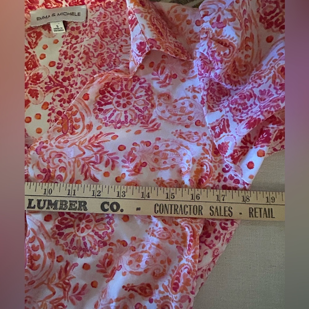 Emma & Michele Floral Print Tie Waist V-neck Dress Size Small - Picture 8 of 11